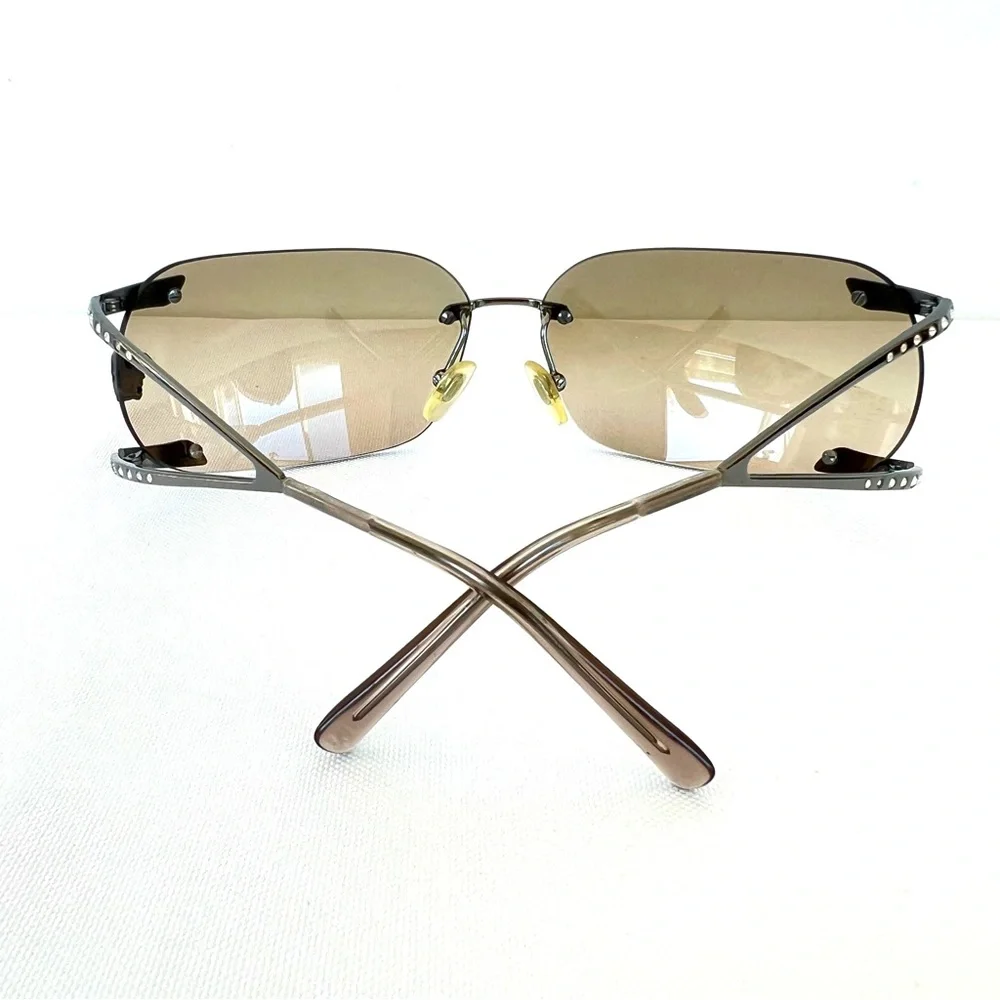 VERSACE MOD N86 1001/13 15931 Diamante Brown Curved Lenses Unisex Sunglasses - Picture 10 of 15